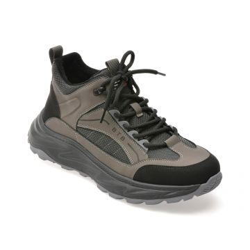 Ghete BITE THE BULLET gri, 58192, din piele naturala