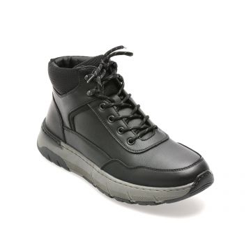 Ghete BITE THE BULLET negre, K151, din piele naturala