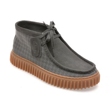 Ghete CLARKS gri, TORHILL HI, din material textil