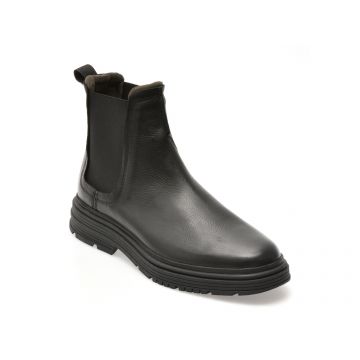 Ghete CLARKS negre, BADBURY EASY, din piele naturala