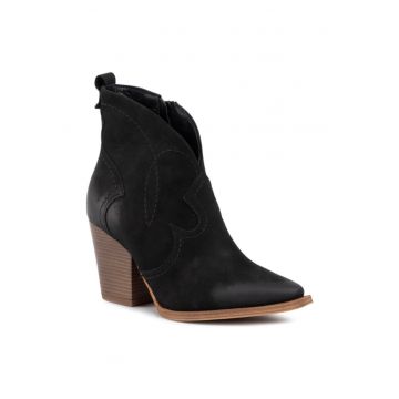 Ghete dama -  206497246 - Negru - Piele naturala/Piele nabuc