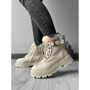 Ghete dama bej imblanite LA302 N11-1