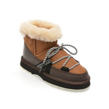 Ghete EMU maro, BLURRED MICRO, din piele intoarsa