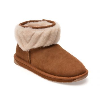 Ghete EMU maro, PYKE, din piele intoarsa