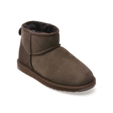 Ghete EMU maro, STINGER MICRO, din piele intoarsa