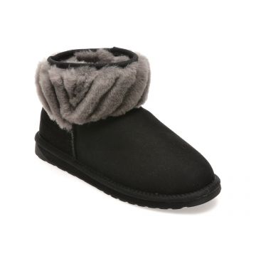 Ghete EMU negre, PYKE, din piele intoarsa