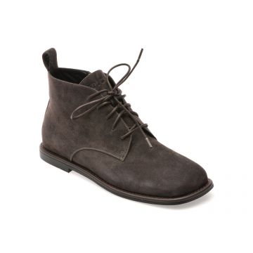 Ghete EPICA gri, N566, din piele intoarsa