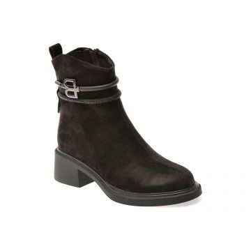 Ghete EPICA maro, A2171, din piele intoarsa