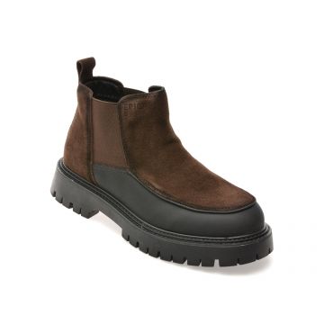 Ghete EPICA maro, LN58, din piele naturala