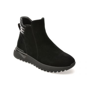 Ghete EPICA negre, 31350, din piele intoarsa