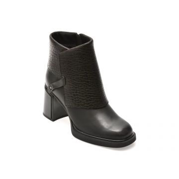 Ghete EPICA negre, 5556, din piele naturala