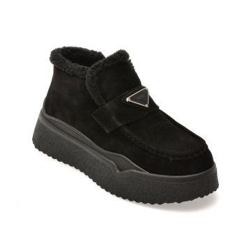 Ghete EPICA negre, 57830, din piele intoarsa