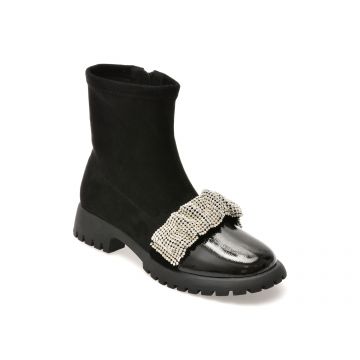 Ghete EPICA negre, 5B288T, din material textil