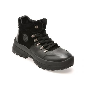 Ghete EPICA negre, LN17, din piele naturala