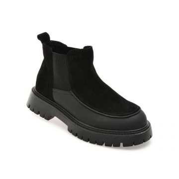 Ghete EPICA negre, LN58, din piele naturala