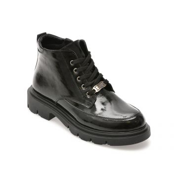 Ghete FLAVIA PASSINI negre, 1001SYR, din piele naturala lacuita