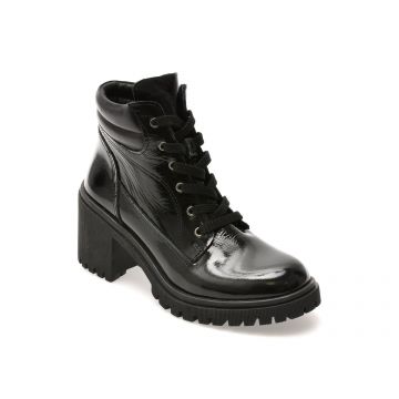 Ghete FLAVIA PASSINI negre, 1201SYR, din piele naturala lacuita