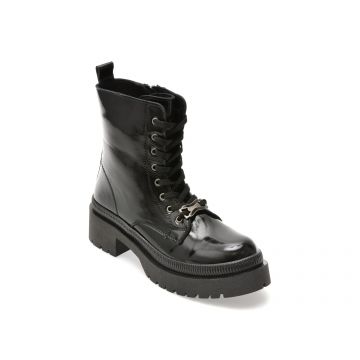 Ghete FLAVIA PASSINI negre, 901SYR, din piele naturala lacuita