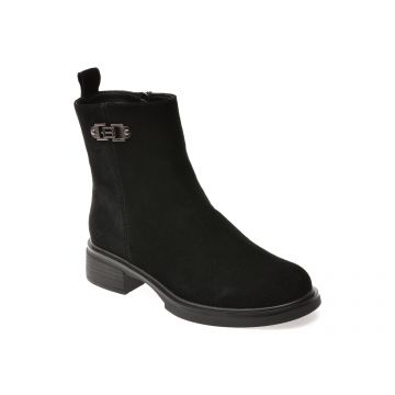 Ghete FLAVIA PASSINI negre, DX01331, din piele intoarsa