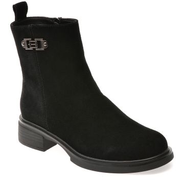 Ghete FLAVIA PASSINI negre, DX01331, din piele intoarsa