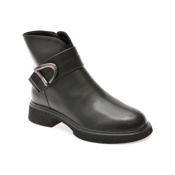 Ghete FLAVIA PASSINI negre, DX727, din piele naturala