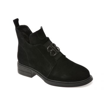 Ghete FLAVIA PASSINI negre, DX793, din piele intoarsa