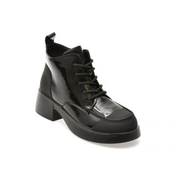 Ghete FLAVIA PASSINI negre, E6326, din piele naturala lacuita