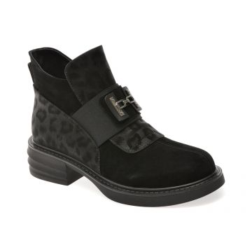 Ghete FLAVIA PASSINI negre, M69B, din piele intoarsa