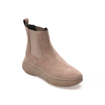 Ghete GEOX gri, D56NHB, din piele intoarsa
