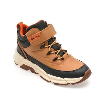 Ghete GEOX maro, J36LCG, din piele ecologica