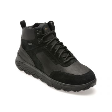 Ghete GEOX negre, U46FDC, din piele naturala