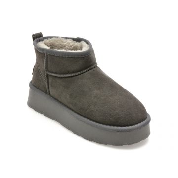 Ghete GRYXX gri, 228520, din piele intoarsa