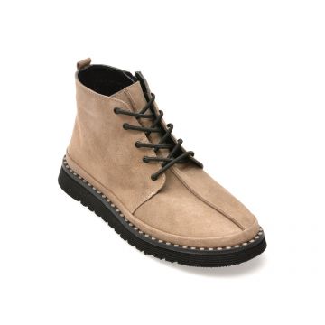 Ghete GRYXX gri, 251KS15, din piele intoarsa