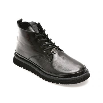 Ghete GRYXX negre, 251KS08, din piele naturala lacuita