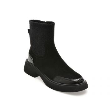 Ghete GRYXX negre, 5403, din piele intoarsa