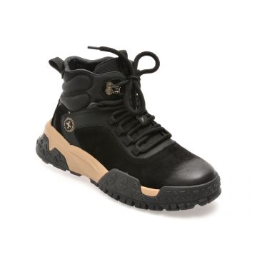 Ghete GRYXX negre, LN19, din piele naturala