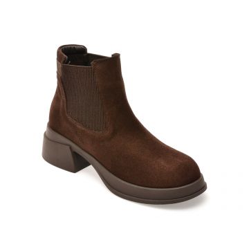 Ghete IMAGE maro, 3772501, din piele intoarsa