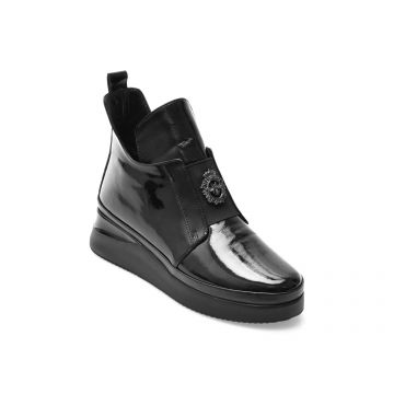 Ghete IMAGE negre, 1069344, din piele naturala lacuita