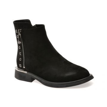 Ghete IMAGE negre, 370032, din piele intoarsa