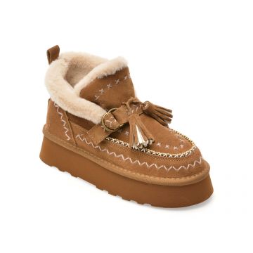 Ghete O-JOO maro, GWEN ETNO, din piele intoarsa