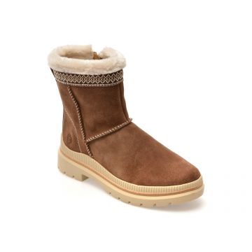 Ghete REMONTE maro, D0C83, din piele intoarsa