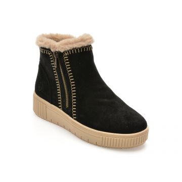 Ghete REMONTE negre, D3B70, din piele intoarsa