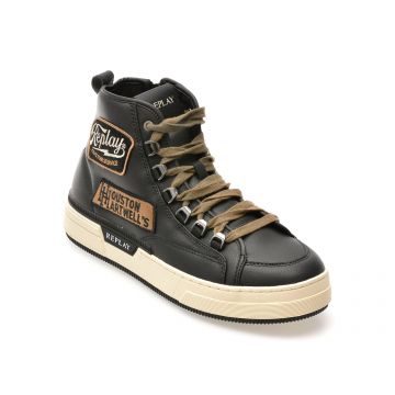 Ghete REPLAY negre, MZ6R10S, din piele ecologica