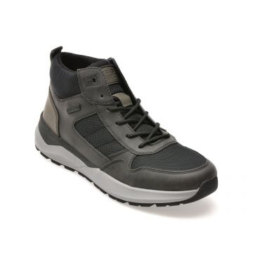 Ghete RIEKER negre, 6020, din material textil