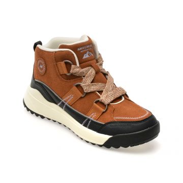Ghete SKECHERS maro, YANA, din piele intoarsa