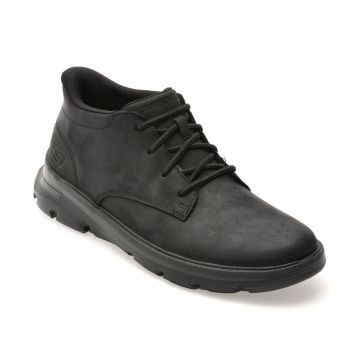 Ghete SKECHERS negre, ARCH FIT GARZA, din piele naturala