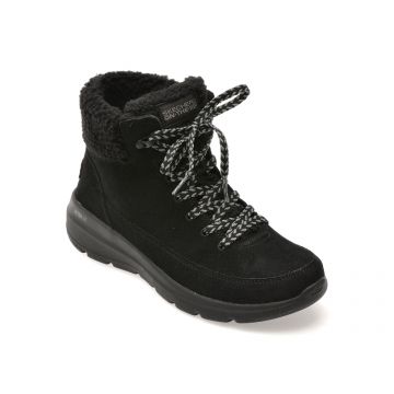 Ghete SKECHERS negre, GLACIAL ULTRA, din piele intoarsa