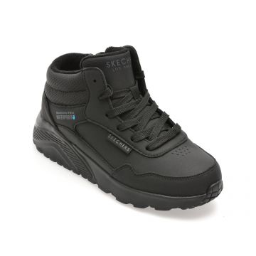 Ghete SKECHERS negre, UNO LITE, din piele ecologica