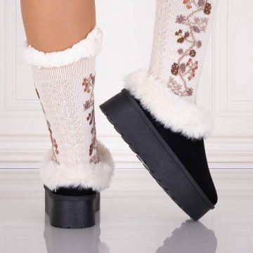 Mocasini Dama Imblanite NegrI1 din Piele Ecologica Intoarsa Hamima