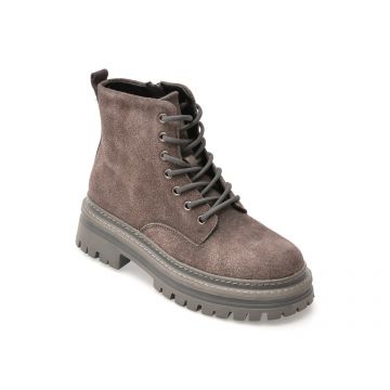 Bocanci ALDO gri, 2571F56, din piele intoarsa